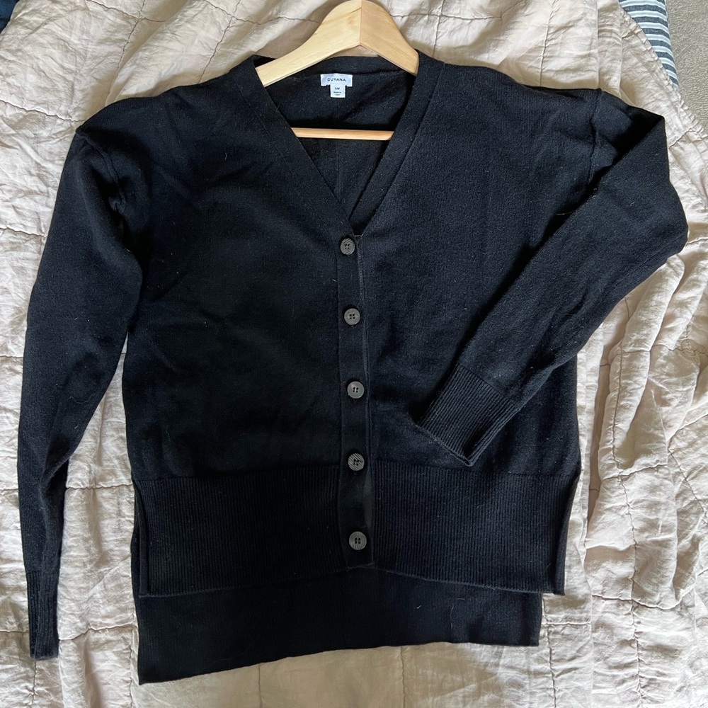 Cuyana Black Wool Sweater